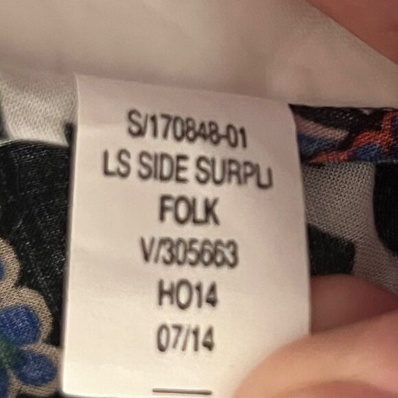 Old Navy Women Long Sleeve Blouse Folk Art Print Large 100% Rayon Office Casual - Picture 13 of 16